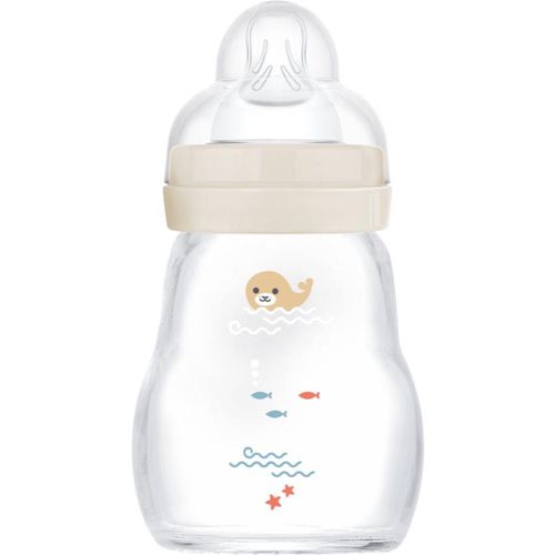 MAM Feel Good Glass Baby Bottle glass anti-colic bottle 0m+ Beige 170 ml