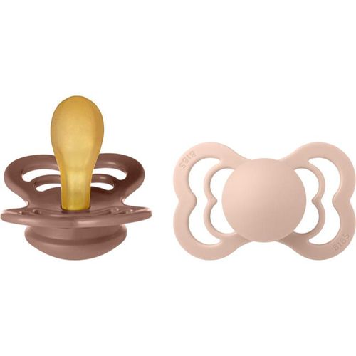 BIBS Supreme Natural Rubber Size 2: 6+ months fopspeen Woodchuck / Blush 2 st