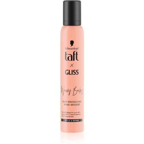 Schwarzkopf Taft x Gliss schuim voor het volume en de vorm van een kapsel dat beschermt tegen warmtebehandeling Voor Golvend en Krullend Haar 200 ml