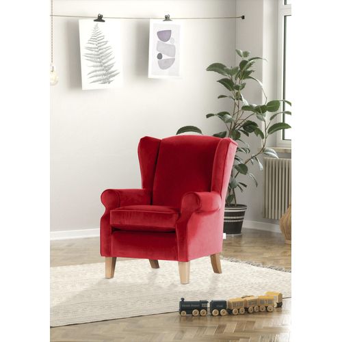 Ohrensessel GUTMANN FACTORY, rot, B:83cm H:102cm T:87cm, 100% Polyester, Sessel, Ohrensessel