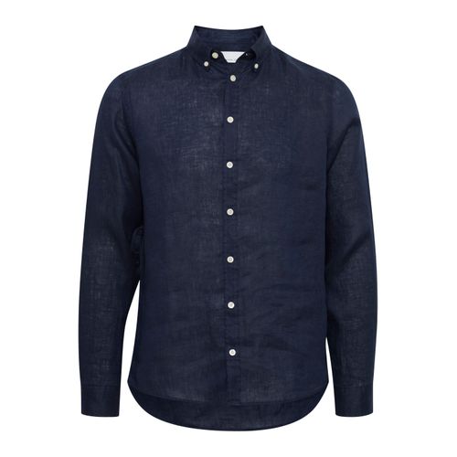 Langarmhemd CASUAL FRIDAY "Langarmhemd CFAnton", Herren, Gr. XXL, N-Gr, blau (navy blazer), Obermaterial: 100% Leinen LI., Hemden