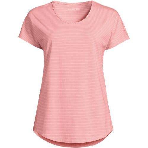 Shirt aus Baumwolle/Modal-Mix mit Ballett-Ausschnitt, Damen,  Pink, Baumwolle Modal, by Lands' End