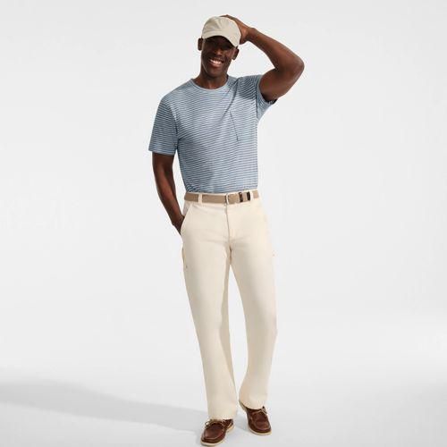 Kurzarm-Shirt aus Baumwoll-/Leinenmix, Herren,  Blau, Baumwolle/Leinen, by Lands' End