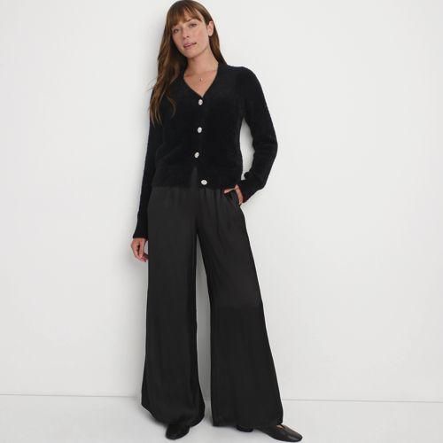 Cardigan mit Strass-Knöpfen, Damen,  Schwarz, Polyester-Mischung, by Lands' End