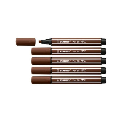 STABILO Pen 68 MAX - Felt-tip pen with thick chisel tip - brown