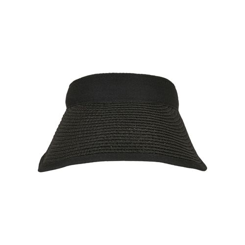 Visor URBAN CLASSICS "Urban Classics Unisex Logo Bast Visor", Herren, Gr. onesize, schwarz, 80% Leinen, 20% Baumwolle, unifarben, Caps Visor