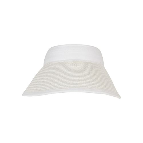 Visor URBAN CLASSICS "Urban Classics Unisex Logo Bast Visor", Herren, Gr. onesize, weiß, 80% Leinen, 20% Baumwolle, unifarben, Caps Visor