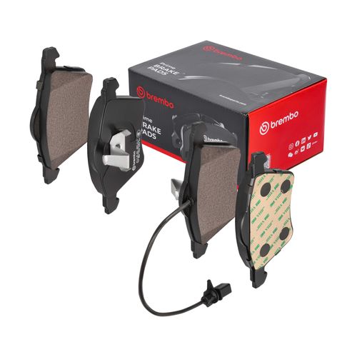 BREMBO Bremsbelagsatz, Scheibenbremse BREMSBELÄGE, RICHTUNGSGEBUNDEN P 85 062 vorne rechts links mit Zubehör für SKODA VW SEAT AUDI FORD JZW698302CC 7