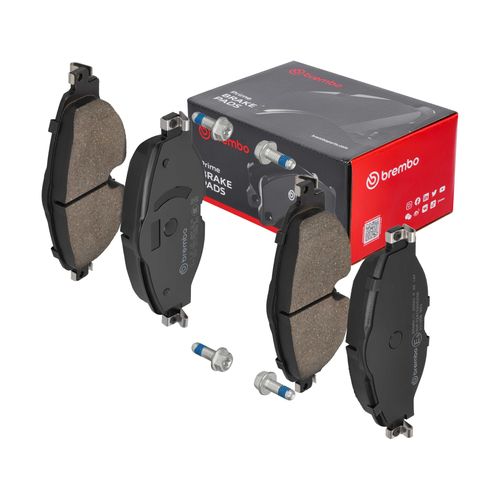 BREMBO Bremsbelagsatz, Scheibenbremse BREMSBELÄGE, RICHTUNGSGEBUNDEN P 85 147 vorne rechts links mit Zubehör für SKODA VW (SVW) SEAT (FAW) AUDI FORD 5