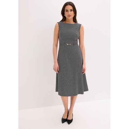 bonprix Kleid aus Bengalin mit Gürtel, schwarz, Gr.50, elegantes Kleid mit Gürtel, aus Bengalin