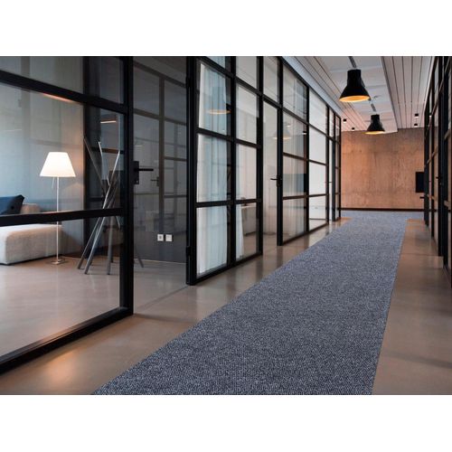 Läufer "Schmutzfangläufer PICOLLO, Made in Belgium", grau (grau, blau), B:100cm H:8mm L:1.700cm, Polypropylen (PP), PRIMAFLOR-IDEEN IN TEXTIL, Teppiche, Läufer, Schmutzfangmatte, meliert, robust & strapazierfähig, rutschhemmend