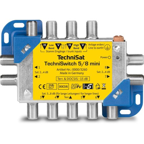 TechniSat TECHNISWITCH 5/8 MINI Multischalter / Satverteiler für 8 Teilnehmer