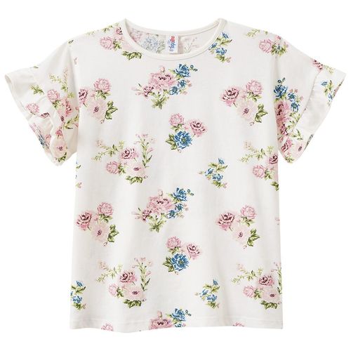 Mädchen T-Shirt mit Blumen-Prints