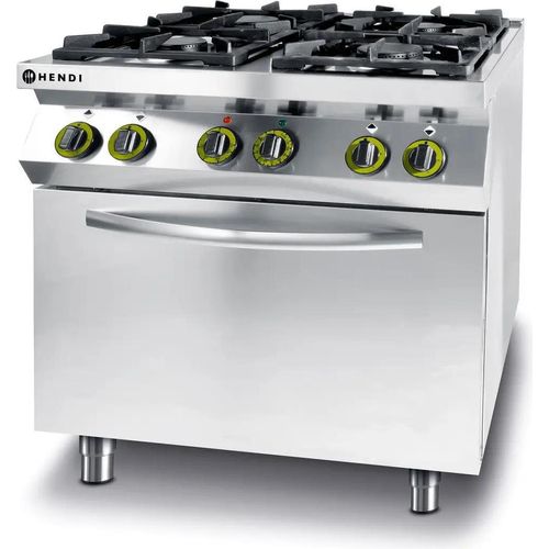 HENDI Gaskocher 4Brenner Konvektionsofen GN1/1
