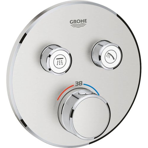 GROHE THERMOSTAT MIT 2 ABSPERRVENTILEN, Badewanne & Dusche, Drehventile, Stahl, Stahl