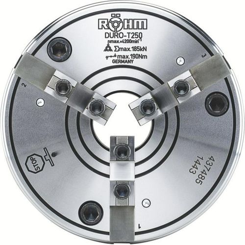 RÖHM DURO-T 250, 3-Backen, Zylindrische Zentrierauf.
