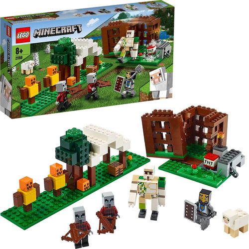 LEGO 21159 Minecraft Der Plünderer-Außenposten, Bauset mit Eisengolem und anderen Actionfiguren, Spielzeug für Kinder ab 7 Jahren