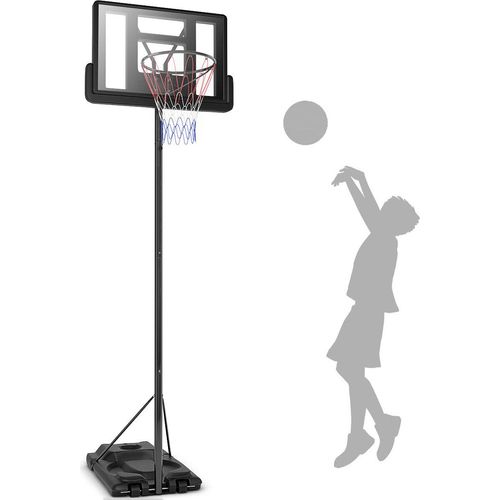 COSTWAY Basketballständer 260-305 cm höhenverstellbar, Basketballkorb mit Ständer & 2 Rädern, Korbanlage für Kinder, Erwachsene, mobiles Basketballanlage Indoor Outdoor