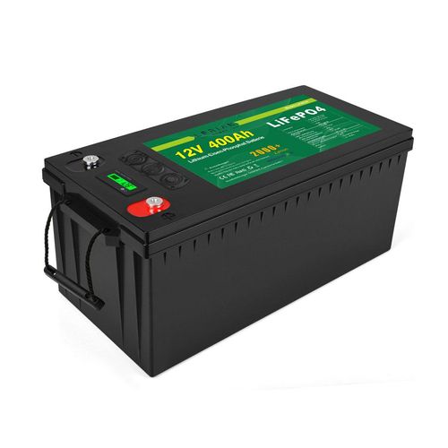 LiFePO4 Akku 12V 400Ah mit BMS, 200A Dauerentladestrom, 4800Wh, 522x238x217mm