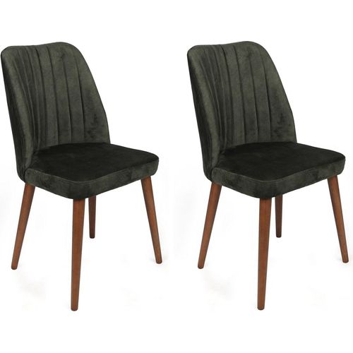 Skye Decor, Alfa-462 V2, Stuhlset (2 Stück), Khaki, 100 % METALL, 50 x 49 x 90 cm