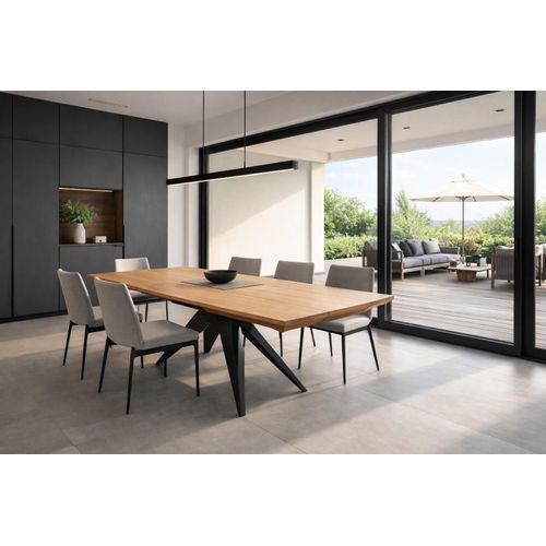 Kaiser Möbel Moderner, modernistischer Loft-Klapptisch MERCY 100 cm 180-280 cm