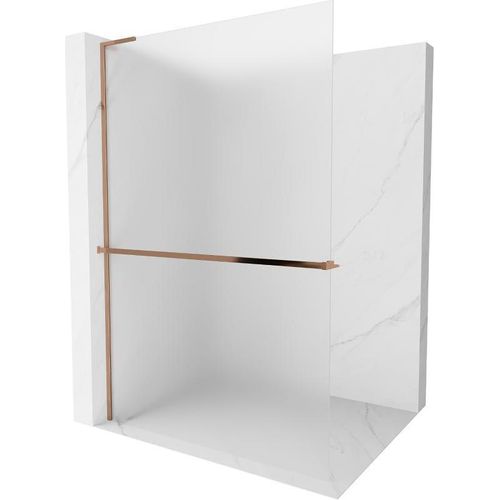 Mexen Kioto+ L Duschwand mit Regalbrettern Walk-in 100 x 200 cm, matt, roségold - 800-100-123-60-30