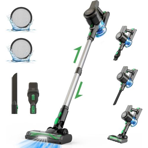 Akku-Staubsauger, 30KPa Akku-Staubsauger bis zu 45 Minuten Laufzeit, Akku-Staubsauger mit LED-Licht, leichter Akku Tierhaare für Hartböden/Teppiche