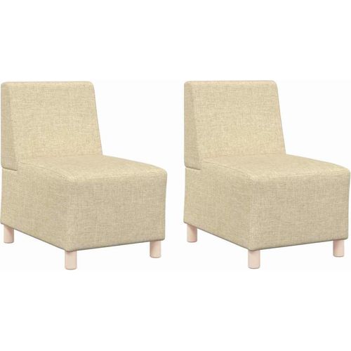 Modulares Armfreies Sofa 2 pcs Creme 55 x 74 x 82 cm Stoff