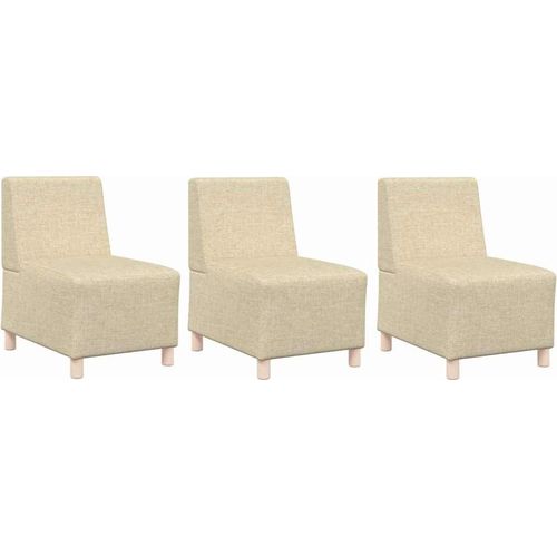 Modulares Armfreies Sofa 3 pcs Creme 55 x 74 x 82 cm Stoff