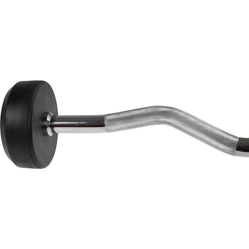 Gewellte, gummibeschichtete Langhantel - 15 kg