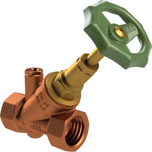 Kemper STANDARD Freistrom-Absperrventil, RG-ms, mit Entleerstopfen G1/4, IG DN32, 1 Stk.