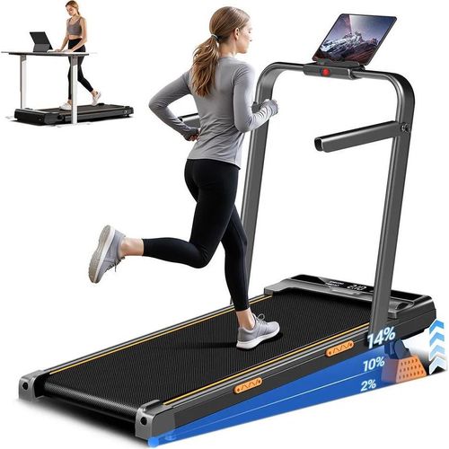 Laufband - X5F - Klappbar - Motor 2,5 PS - Max. Geschwindigkeit 10 km/h - Tragfähigkeit 150 kg - Steigung 3 Stufen 2/10/14 % - LED-Display - Schwarz