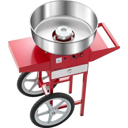 Kommerzielle Zuckerwattemaschine mit Wagen Zuckerwattemaschine 1000 W Rot
