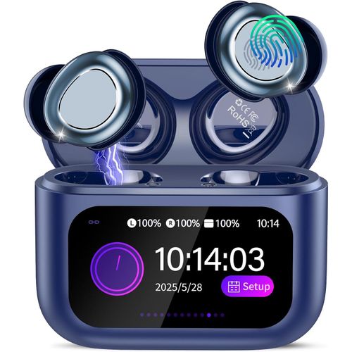In-Ear-Kopfhörer mit Touchscreen, 48H Spielzeit Mini Kopfhörer mit HiFi Sound/5 EQ-Modi/ENC Noise Cancelling, Wireless Ohrhörer für Seitenschläfer