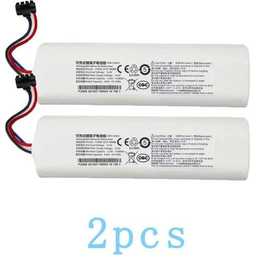 Saugroboter Akku - P2008-4S2P-MMBK - Li‑Ion 14,4 V - 12 800 mAh - 2er‑Pack - Kompatibel mit F9/D9/L10/RLS3/RLS5 - Nur Akkus - Weiß