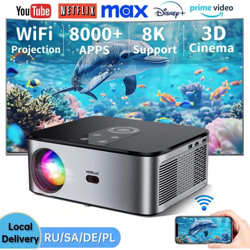 Heimkino - LED Beamer - 1500 ANSI Lumen - Full HD 1080p, 4K/8K-Decodierung - Android - Automatische Keystone-Korrektur - EU-Stecker