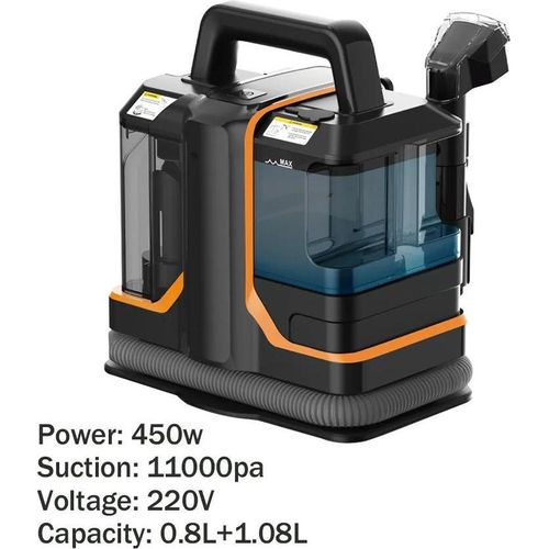 C688 - Handlicher Teppich- und Polsterreiniger - 11 kPa Saugkraft - 450 W Motor - Nass/Trocken Fleckenentfernung - Für Sofa, Auto, Haustierflecken - 220 V - Weiß