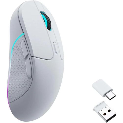 Gaming Maus Tri-Mode 2,4G/Bluetooth 5.1/USB-C PAW3395-Sensor mit 26.000 DPI, 6 programmierbare Tasten | 79g Ultra-Leichtgewicht & Ergonomisches Design
