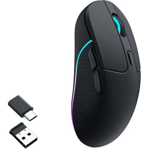 Gaming Maus Tri-Mode 2,4G/Bluetooth 5.1/USB-C PAW3395-Sensor mit 26.000 DPI, 6 programmierbare Tasten | 79g Ultra-Leichtgewicht & Ergonomisches Design