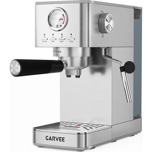 Espressomaschine - Vollautomatisch - 15 bar Druck - Milchaufschäumer & integrierte Mühle - Edelstahlgehäuse - 1–4 Tassen - EU‑Stecker 220–230 V - Weiß