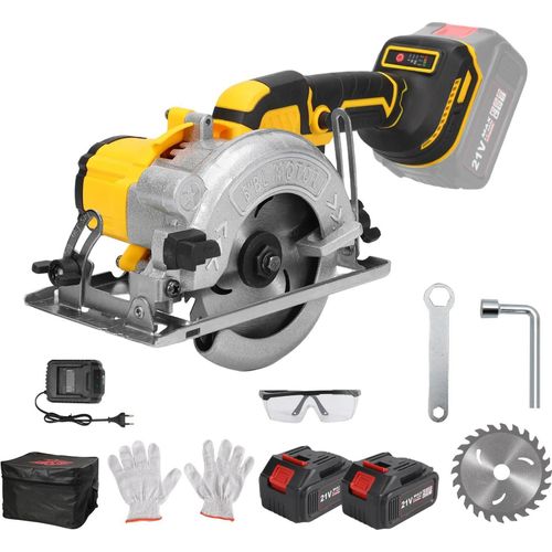 Handkreissäge - Akku - Bürstenlos - 12,5 cm Sägeblatt - Für Holz & PVC - Ohne Akku - Rot