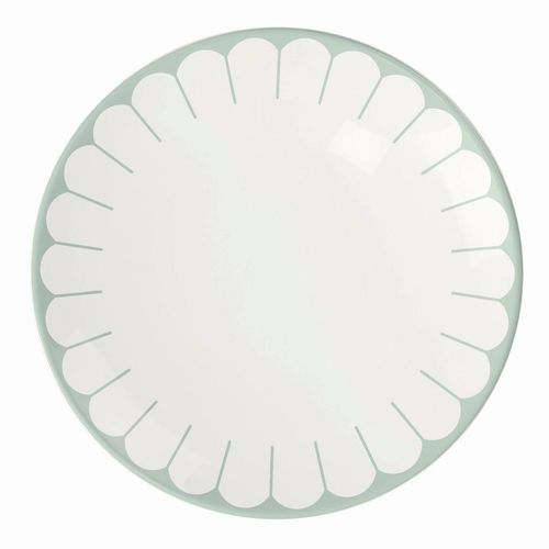 Villeroy & Boch Frühstücksteller Fleur Vert, Weiß, Salbeigrün, Keramik, Blume, rund, 21x2.5x21 cm, robust, Essen & Trinken, Geschirr, Teller, Kuchenteller