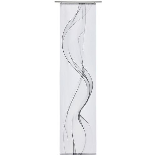 Novel Flächenvorhang Fumaso, Grau, Weiß, Textil, Abstraktes, 60x245 cm, mit Flauschband, Wohntextilien, Gardinen & Vorhänge, Schiebegardinen