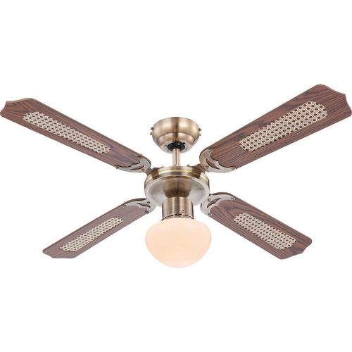Deckenventilator Aston, Metall, Glas, 41.5 cm, Freizeit, Heizen & Kühlen, Ventilatoren, Deckenventilatoren