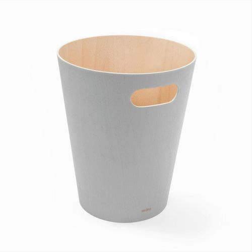 Umbra Papierkorb Woodrow, Grau, Holz, 7,5 L, 23x28x23 cm, Küchen, Küchenausstattung, Mülleimer