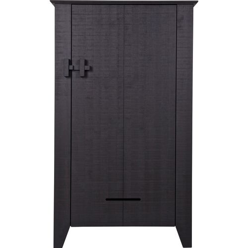Stauraumschrank WOOOD "Gijs", schwarz, B:85cm H:142cm T:38cm, Schränke, Stauraumschrank, Bauernschrank mit Griff, H 142 cm x B 85 cm