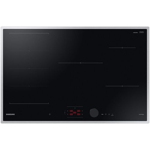 SAMSUNG Flex-Induktions-Kochfeld "NZ85C6058HK/U1", grau (silberfarben), B:80cm H:4,8cm T:52cm, Kochfelder, Mehr Flexibilität und viel Platz deine Pfannen & Töpfe. Mit WiFi