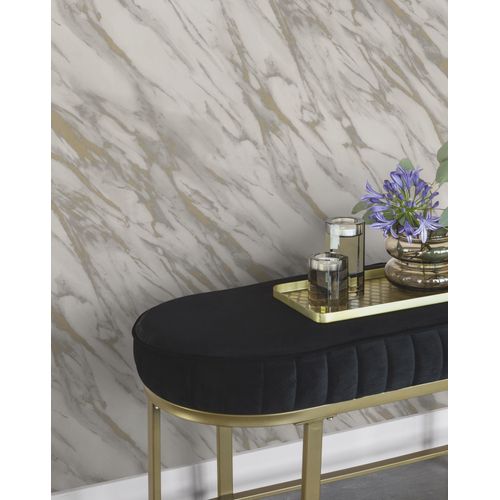 Papiertapete RASCH "Papiertapete mit Mamoroptik in Grau", grau, B:53m L:10,05m, Papier, Tapeten, Marmoroptik