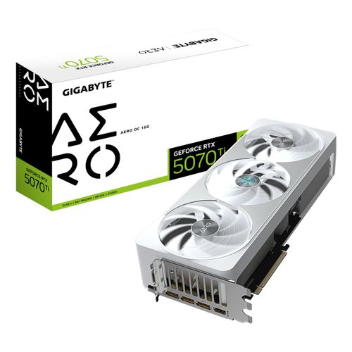 GIGABYTE Grafikkarte "GeForce RTX 5070 Ti AERO OC 16G Grafikkarte - 16GB GDDR7, 256 Bit, PCI", ohne farbbezeichnung, Grafikkarten