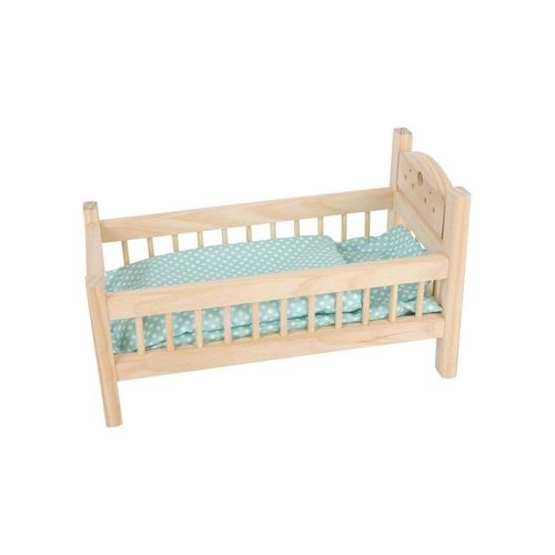 Small Foot - Wooden Doll Bed Natural with Bedding. 4ldg.